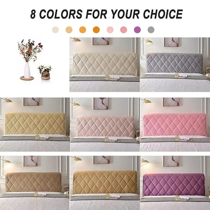 Luxury Quilted Velvet Bed Headboard Cover